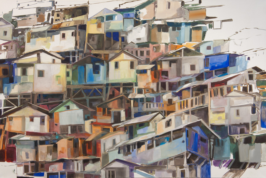 04_Fremder Verkehrsort Favela 5 160 x 240 cm Oel_Leinwand 2011